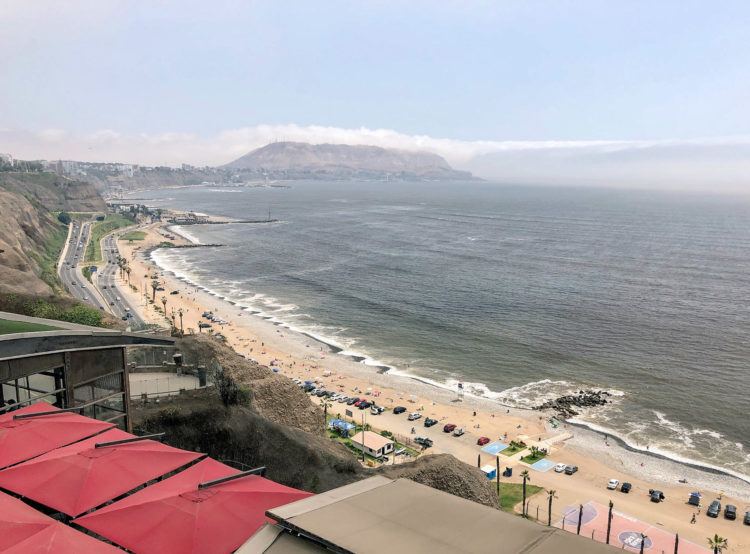 View of the beach from Larcomar