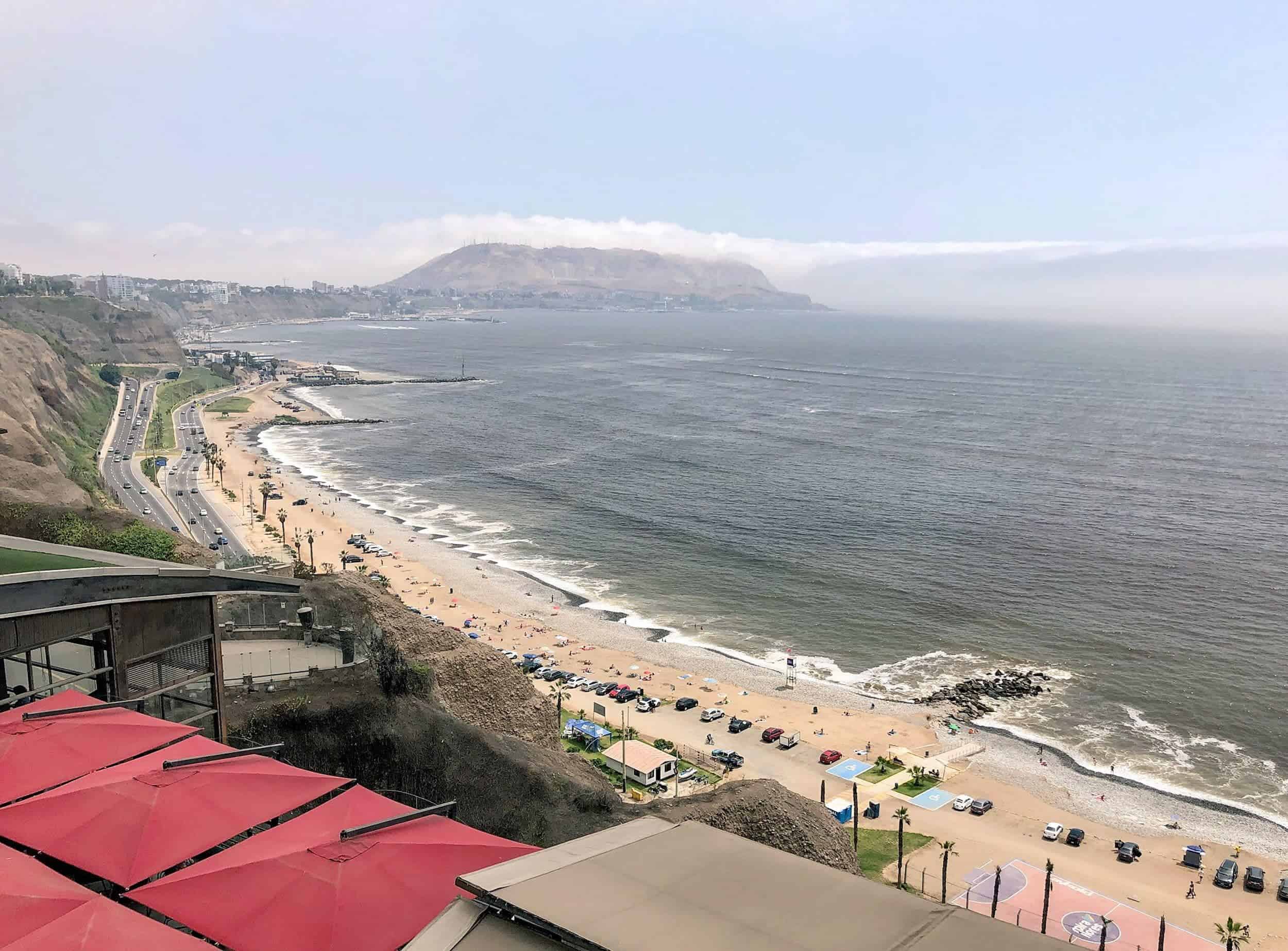 View of the beach from Larcomar