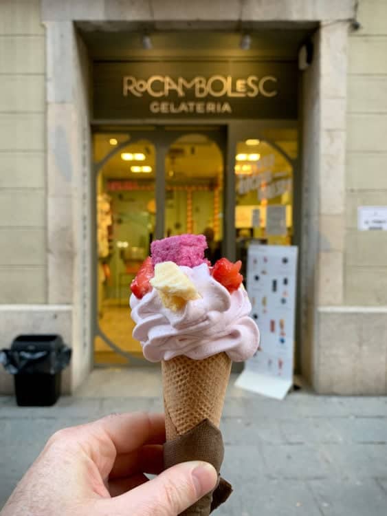 Coconut and violet sorbet