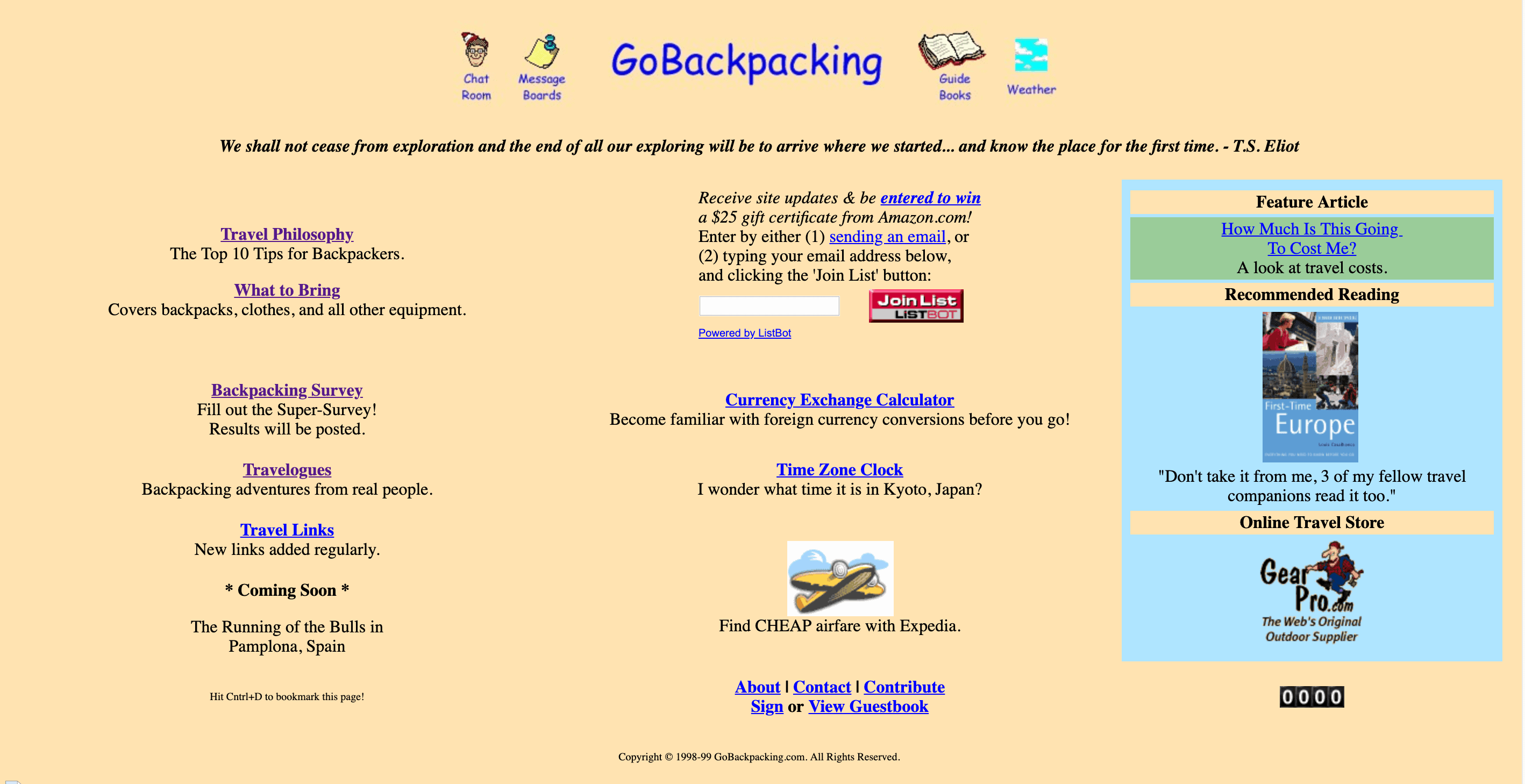 Go Backpacking (circa 1999)