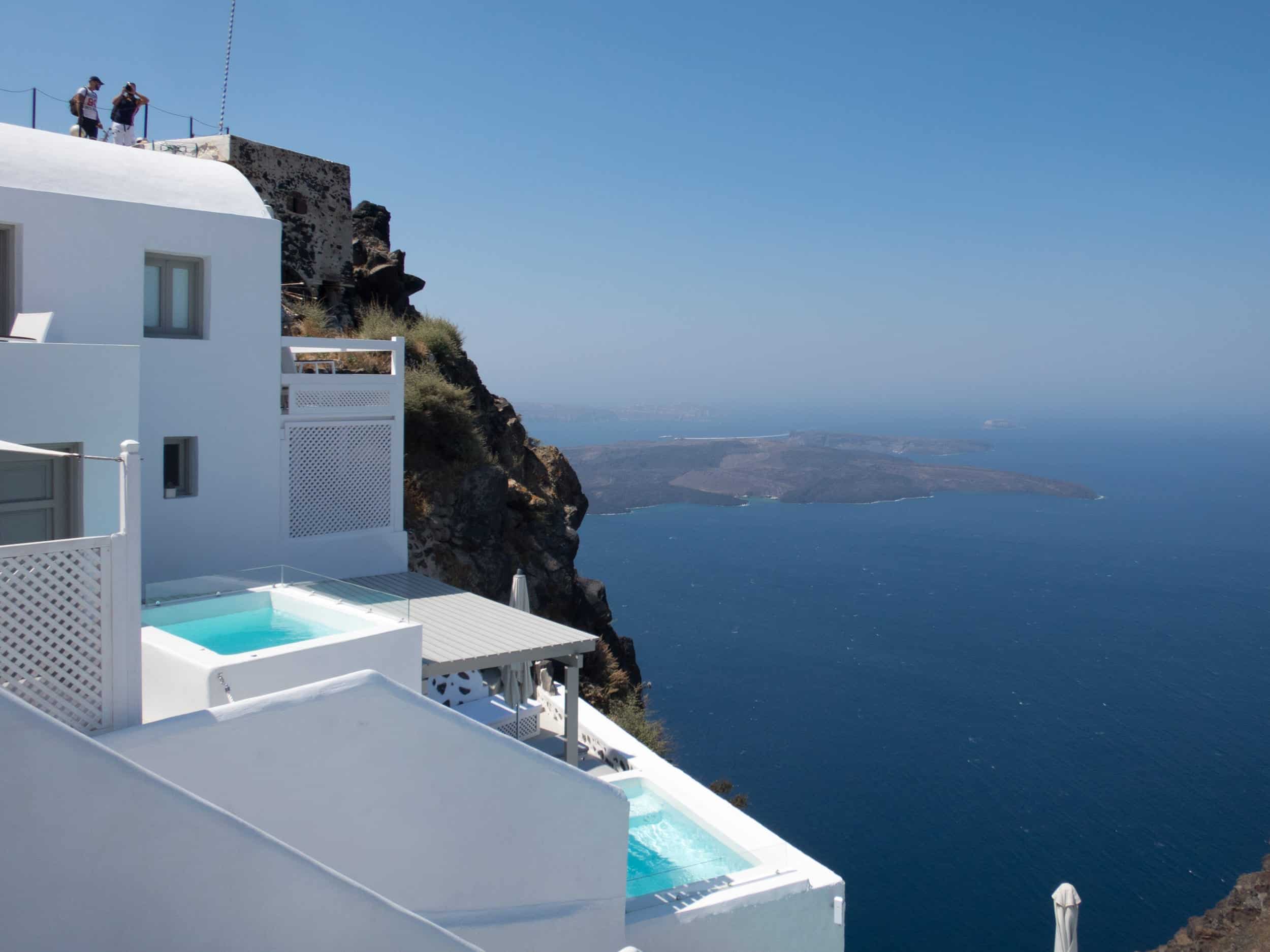 Cliffside pools in Santorini, Greece (photo: Dave Lee)