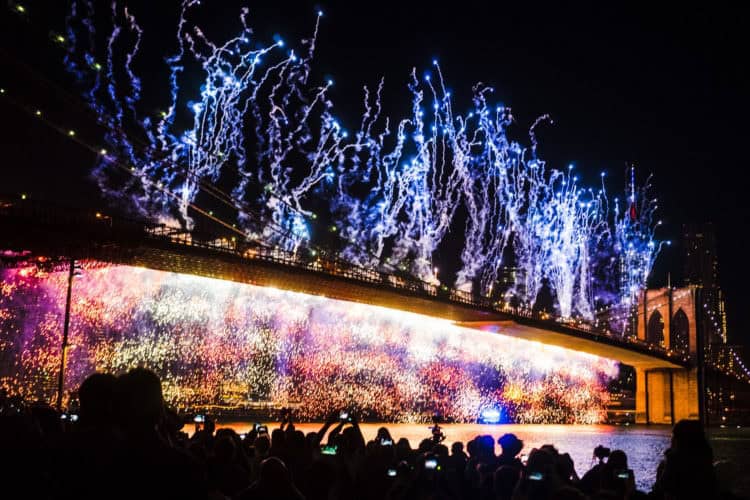 July 4th Fireworks, Brooklyn Bridge, 2014