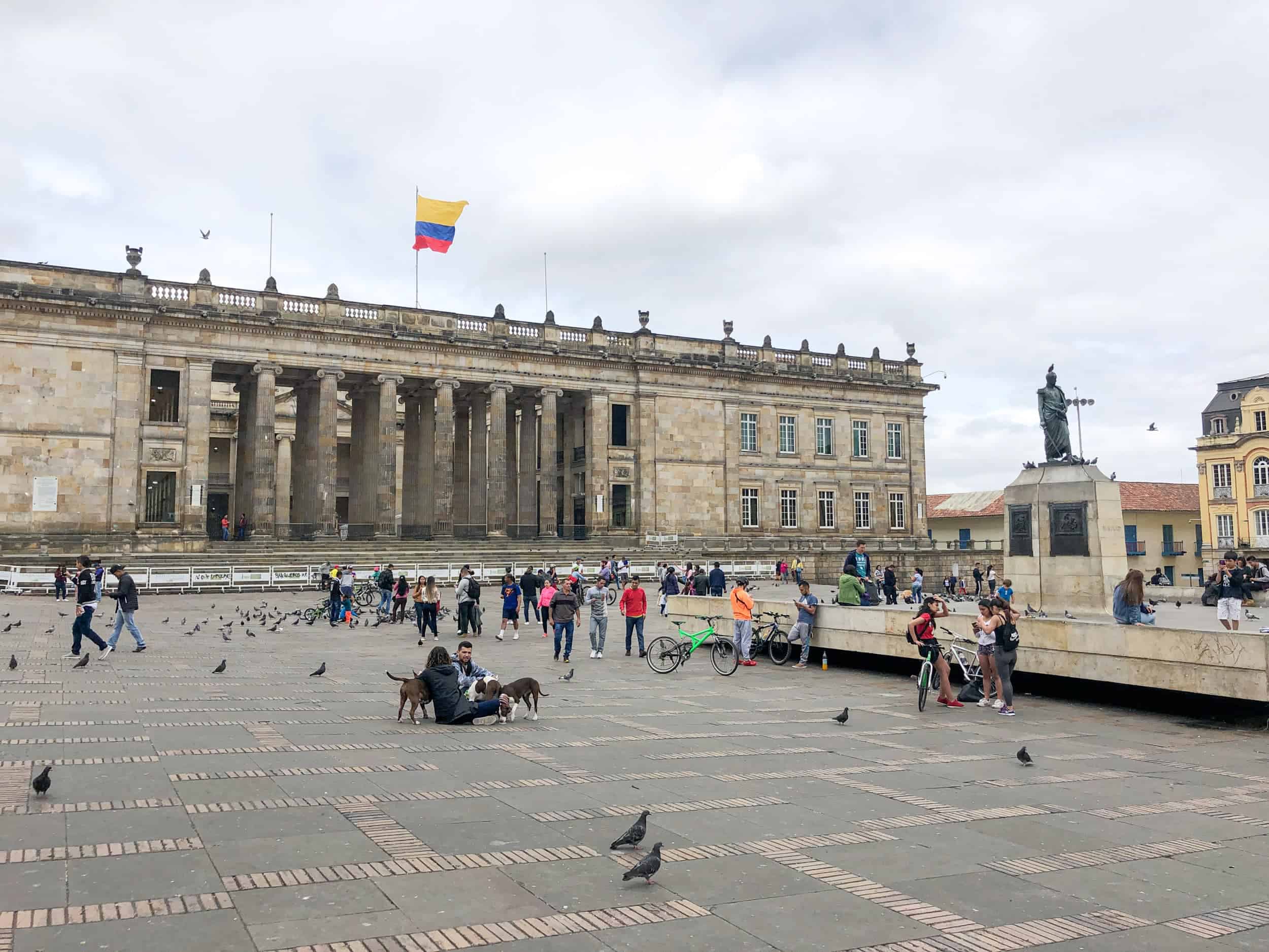 Plaza Bolivar in Bogota, Colombia is one place you want to avoid looking like a gringo in Latin America