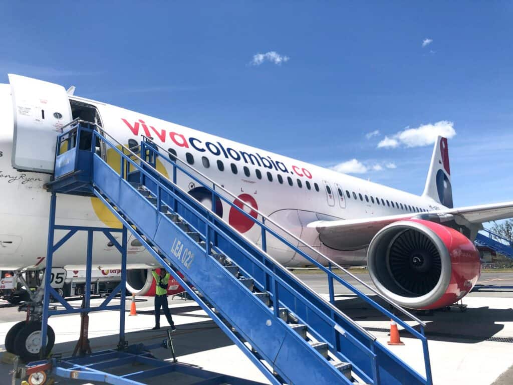 Boarding a Viva Air Colombia flight