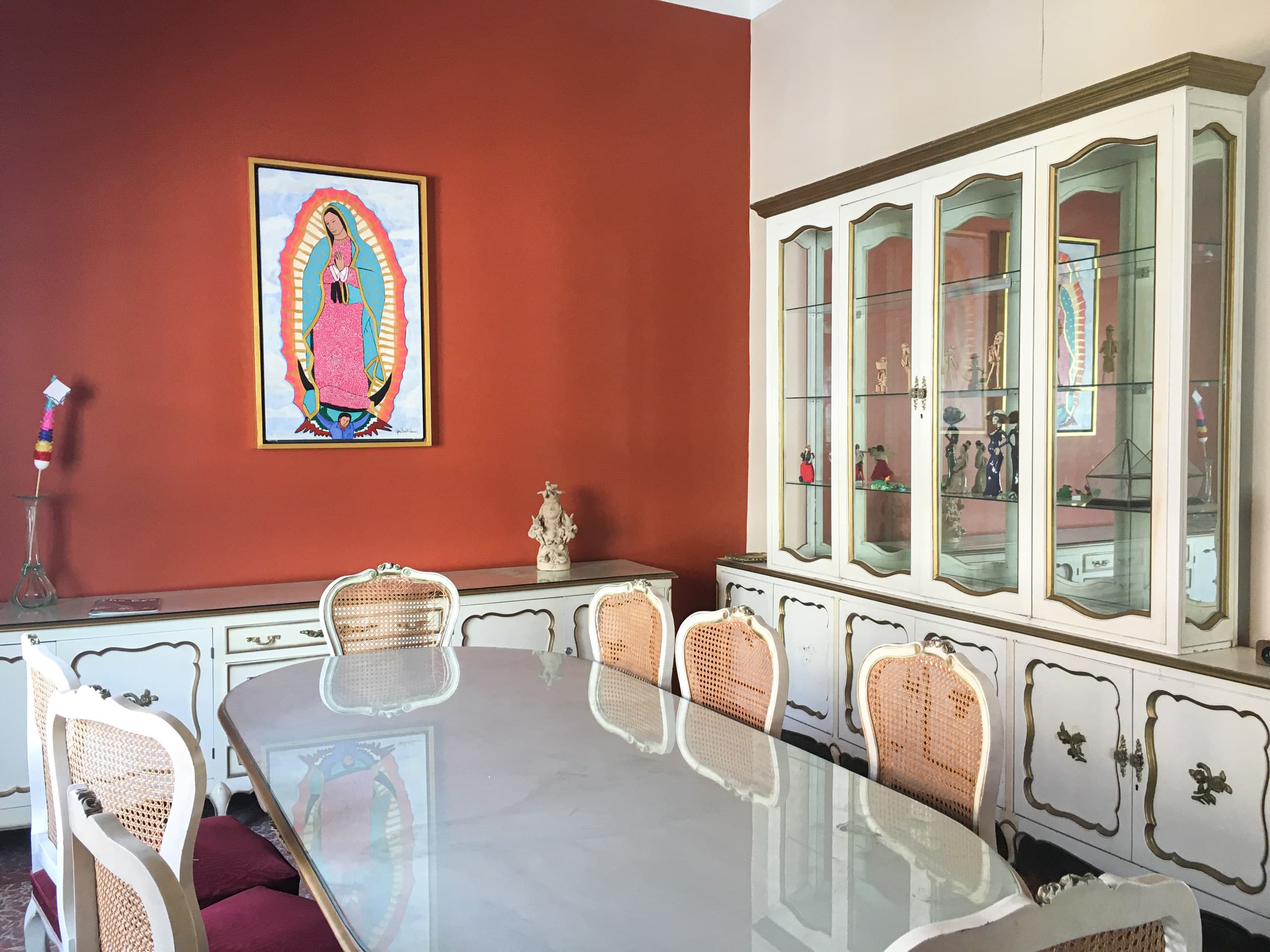Dining room at an Airbnb in Oaxaca, Mexico