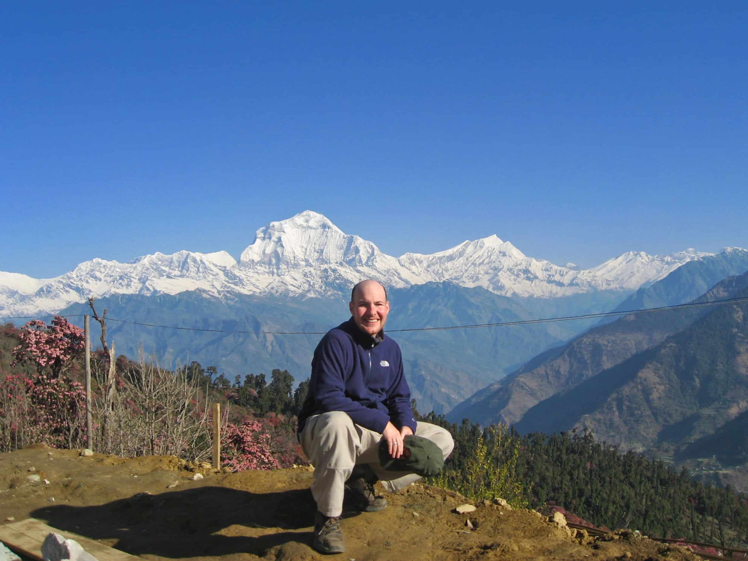 Dave in front of Dhaulagiri, the world's 7th tallest mountain