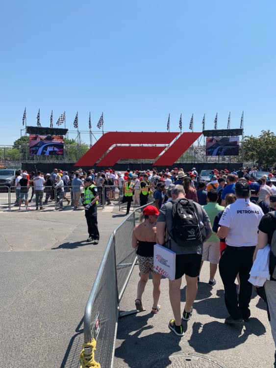 Arriving at Circuit Gilles Villeneuve