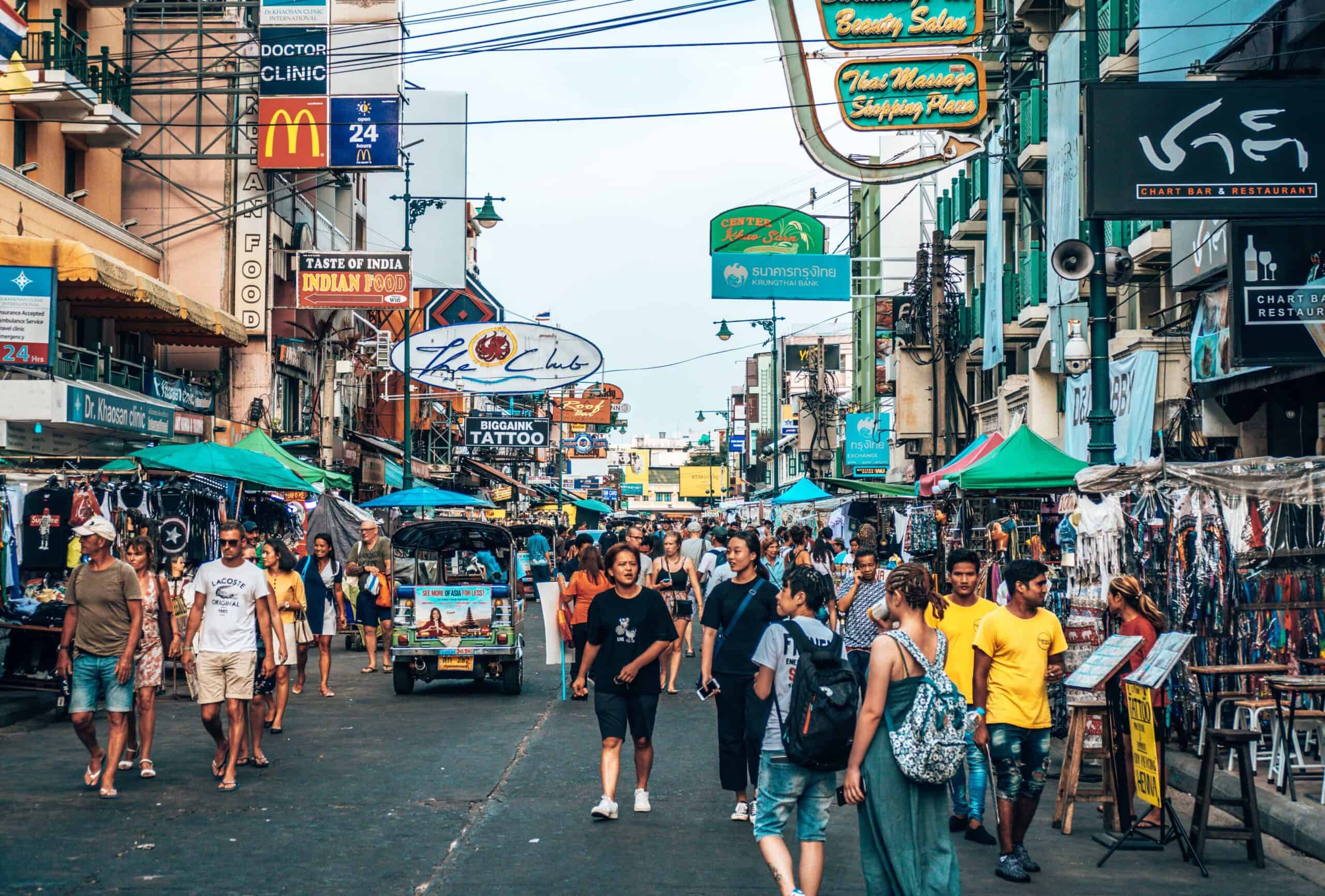 Khao San Road in Bangkok. 