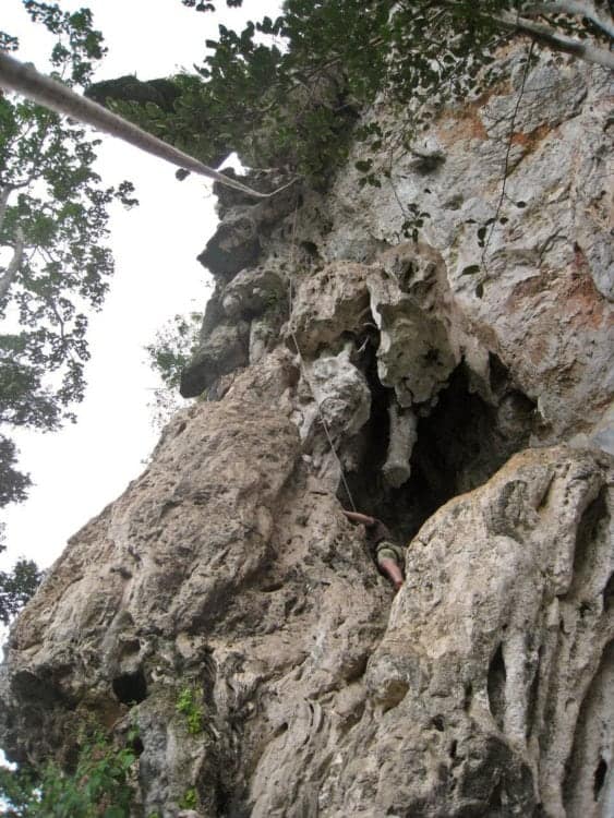 Rock climbing in Laos on my birthday