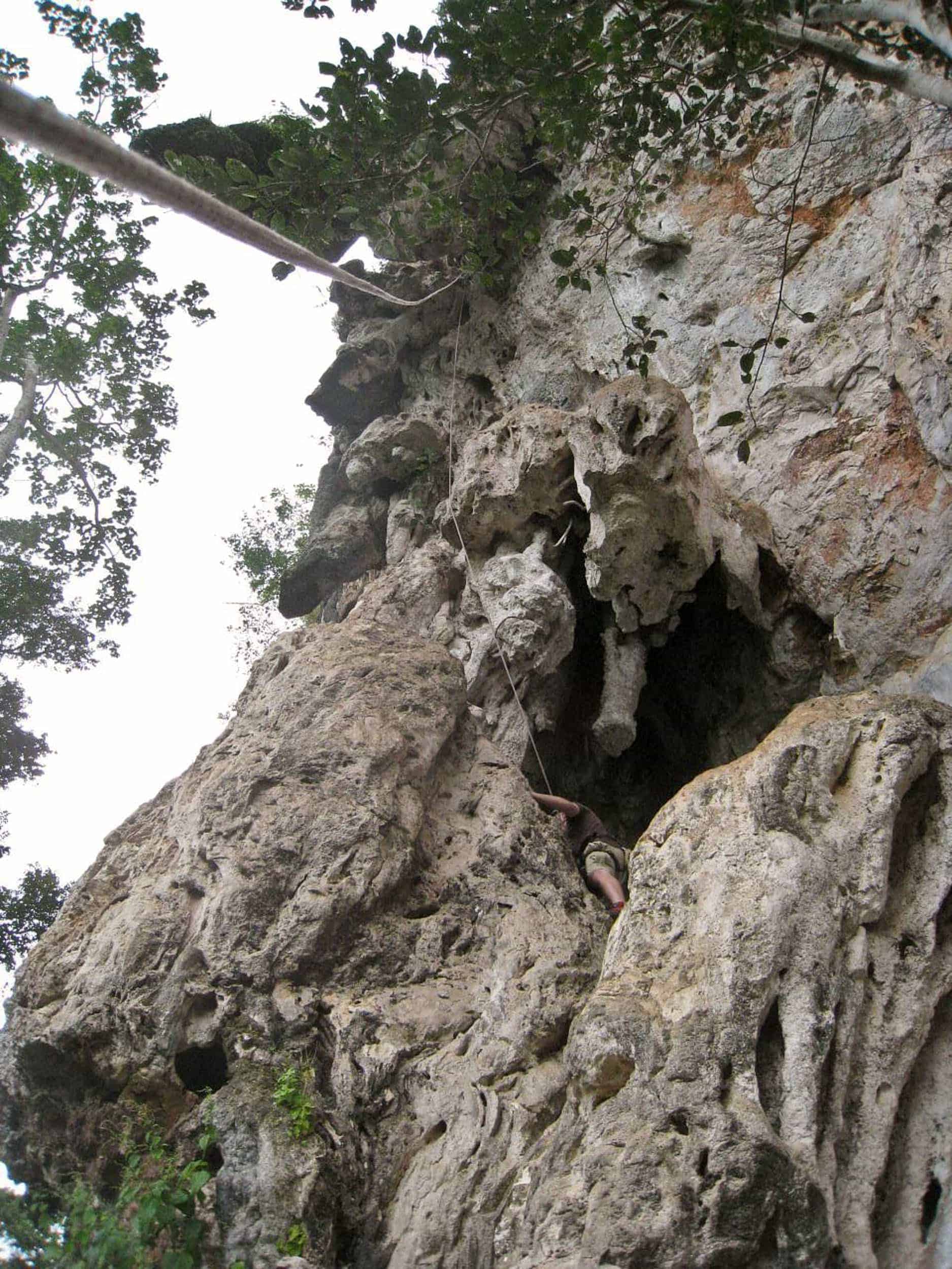 Rock climbing in Laos on my birthday