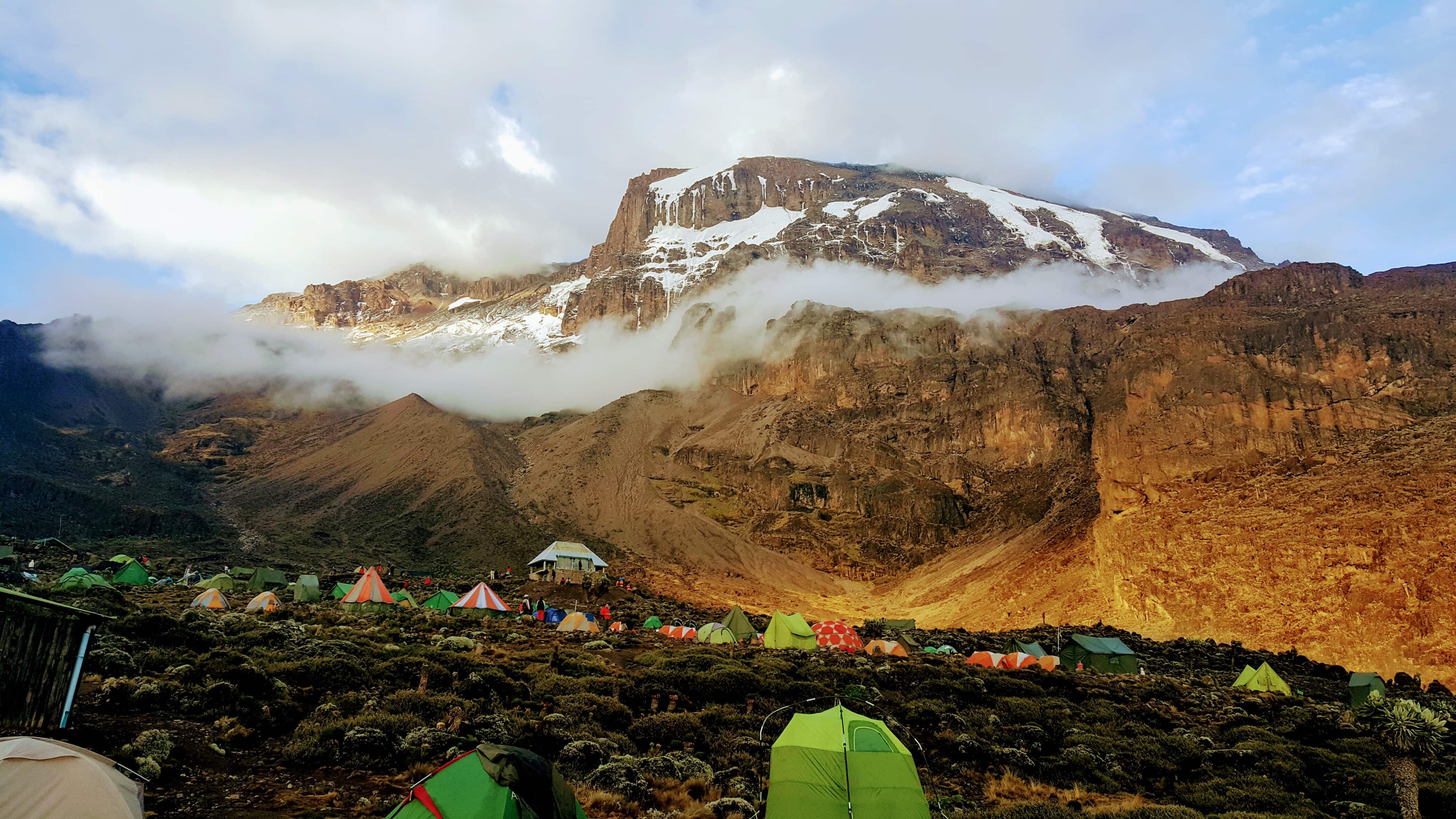 Campsite on Kilimanjaro. Climbing Africa's tallest mountain is a popular reason to travel to Tanzania. (photo: foxycoxy, Pixabay)