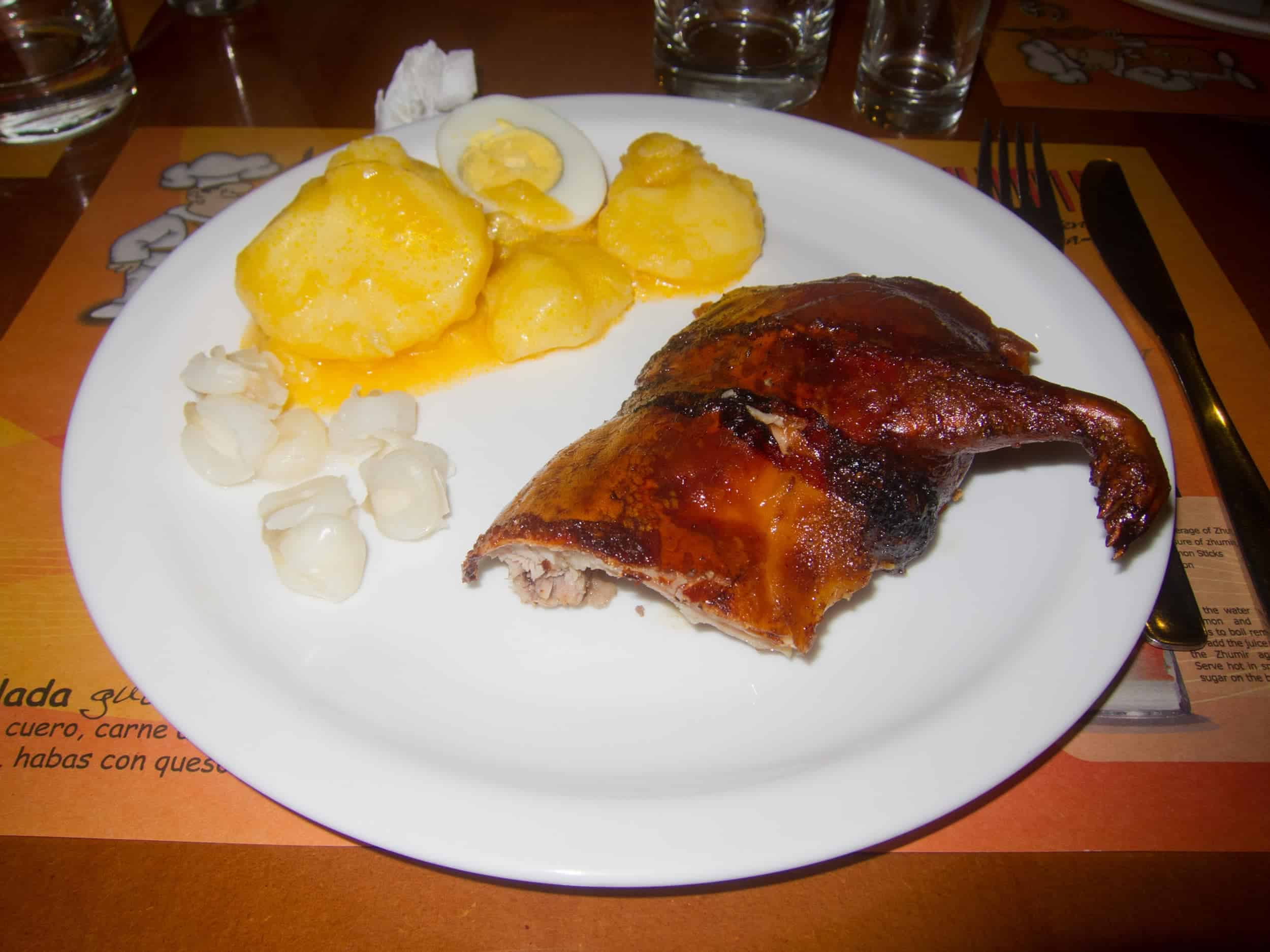 Cuy (guinea pig) with potatoes