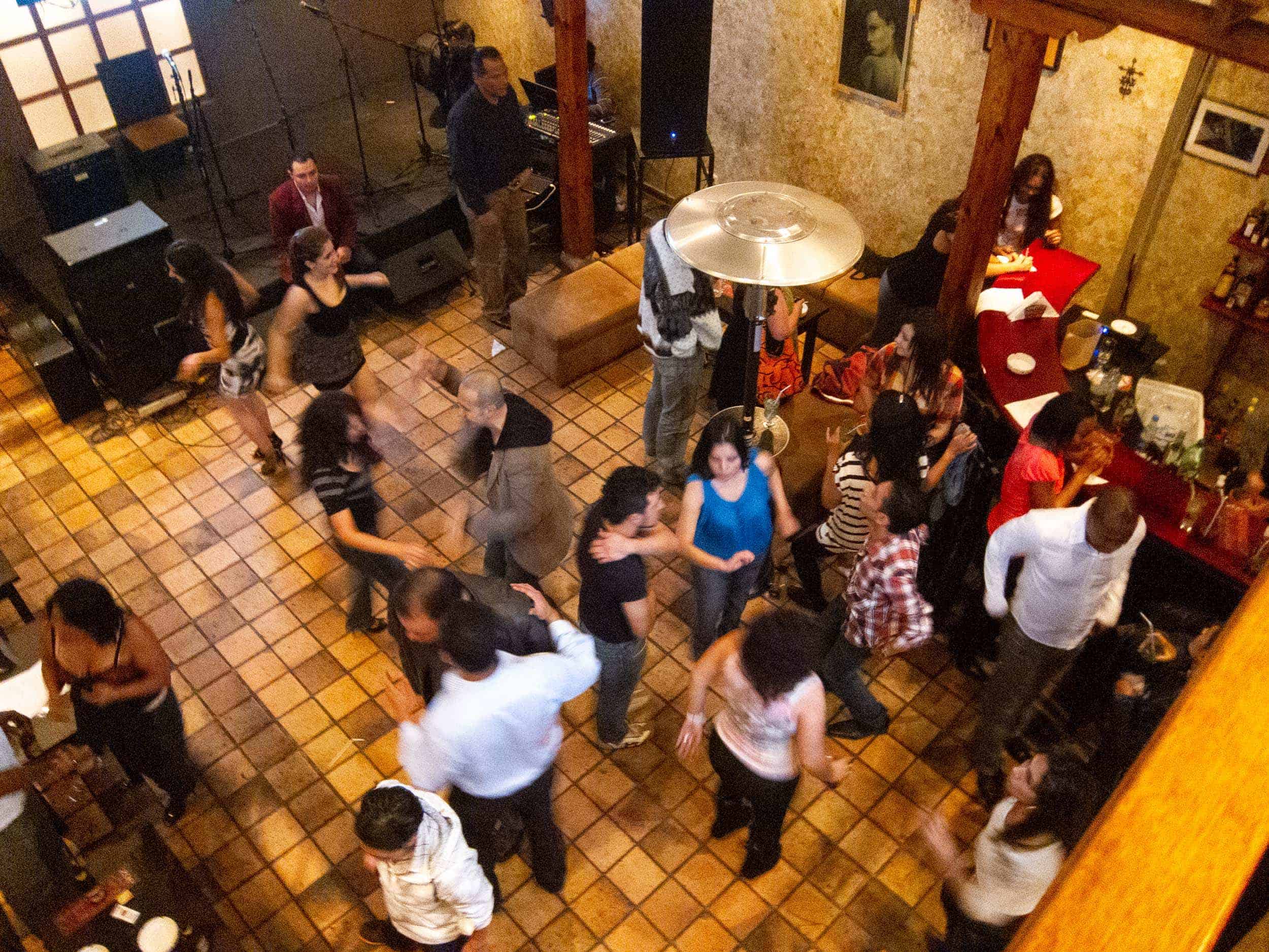 Salsa dancing at Zoe on a Saturday night