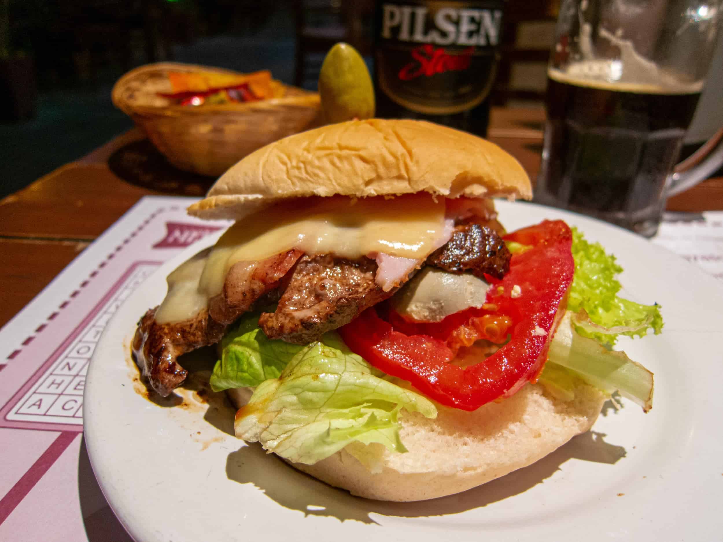 Chivito, a traditional Uruguayan steak sandwich