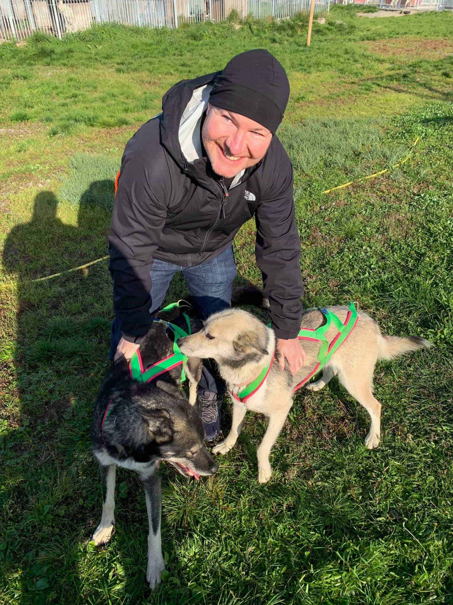 Dave and a few huskies