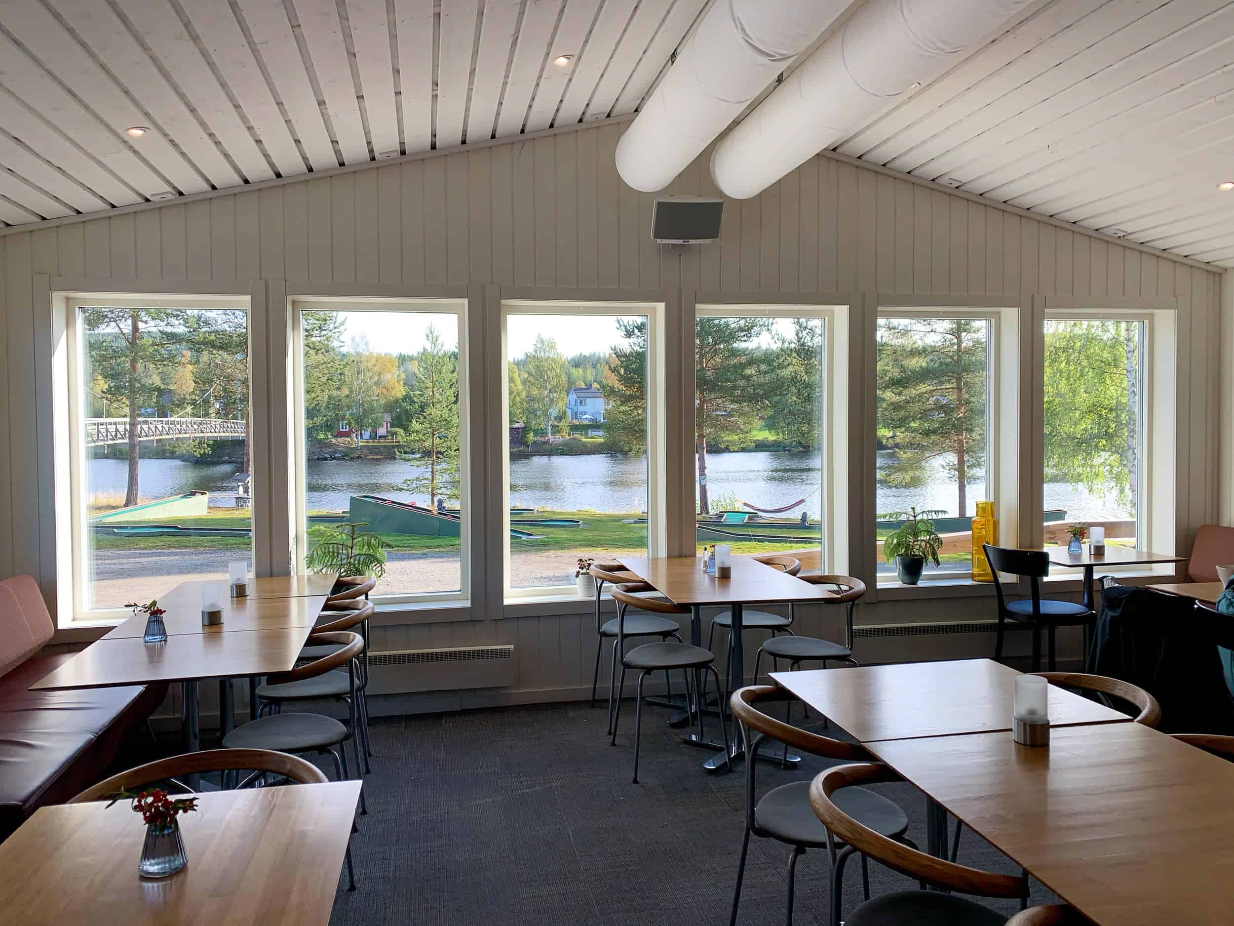 Restaurant with a river view