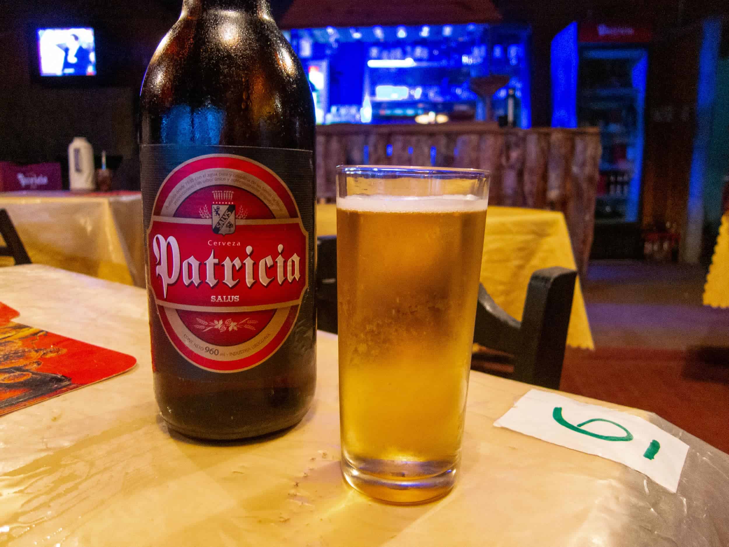 One-liter bottle of Patricia beer