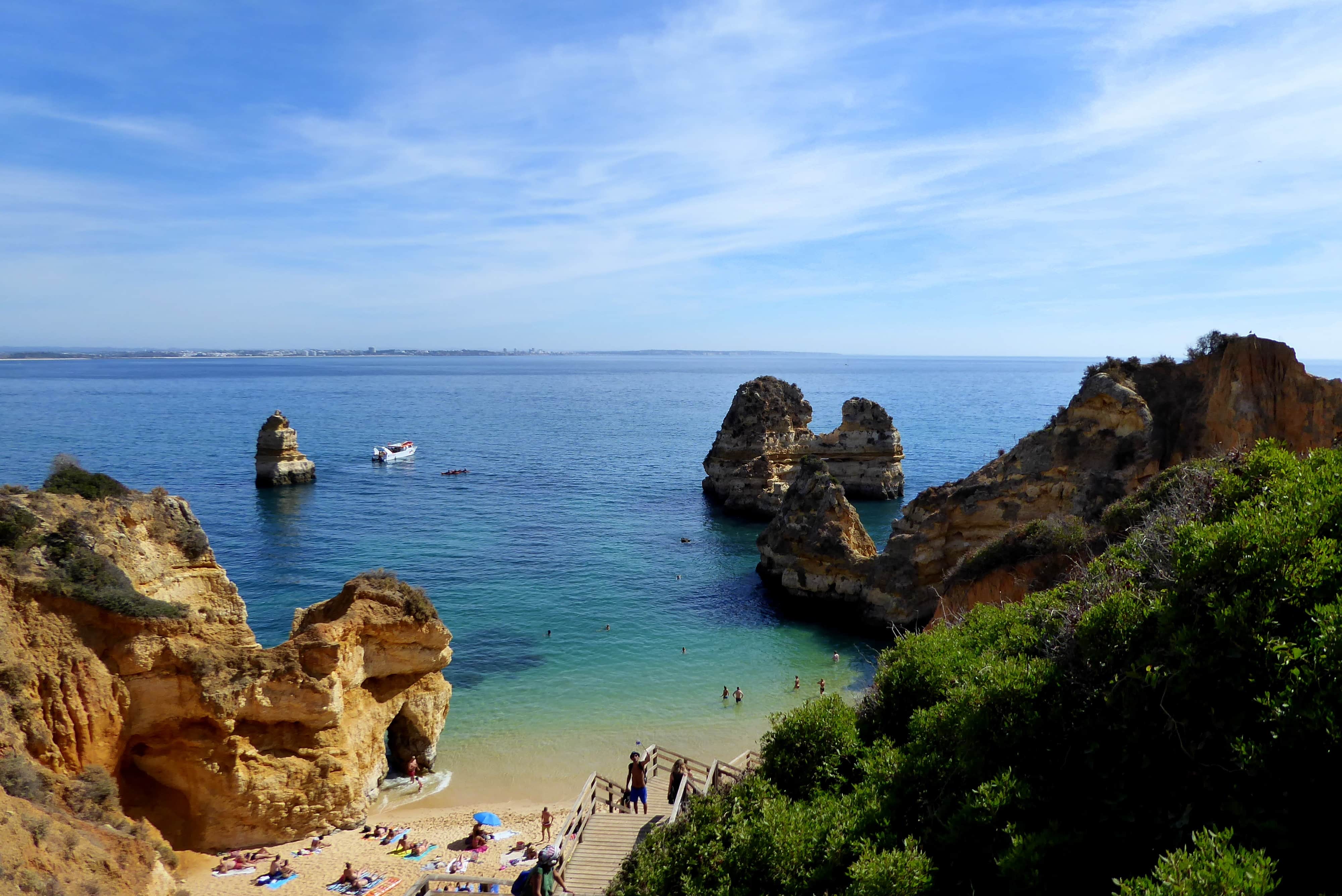 The beautiful Lagos Beach in the Algarve of Portugal