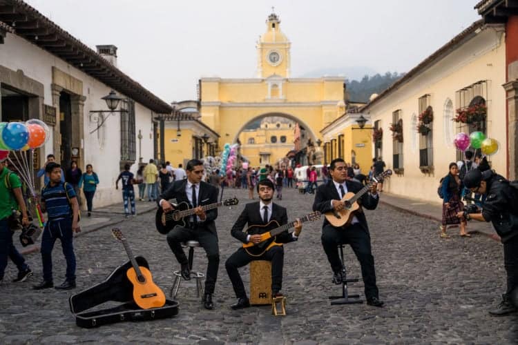 Street performers in Antigua Street performers in Antigua, Guatemala