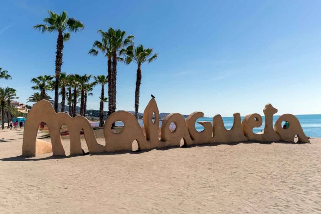 Malagueta Beach in Malaga, Spain