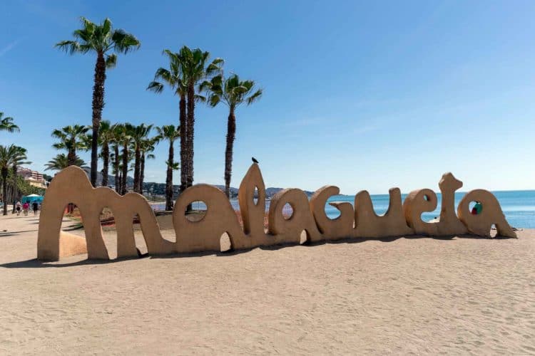Malagueta Beach in Malaga, Spain