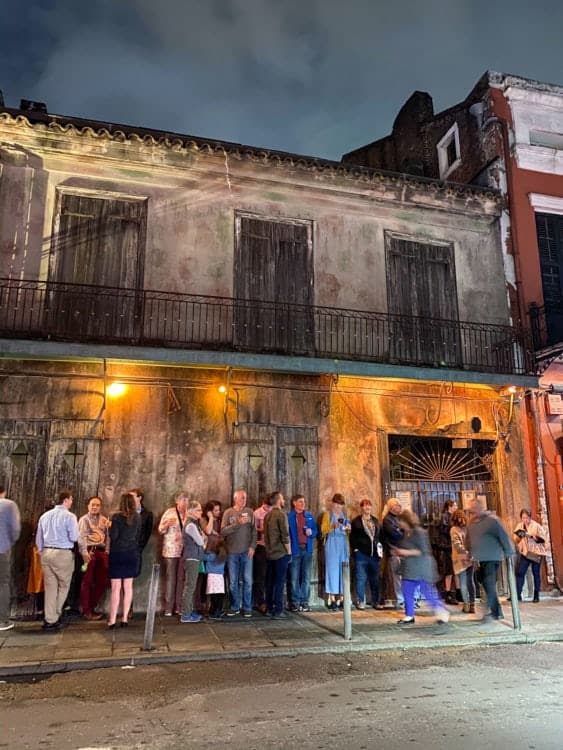 The line outside Preservation Hall, one of the best jazz clubs in New Orleans