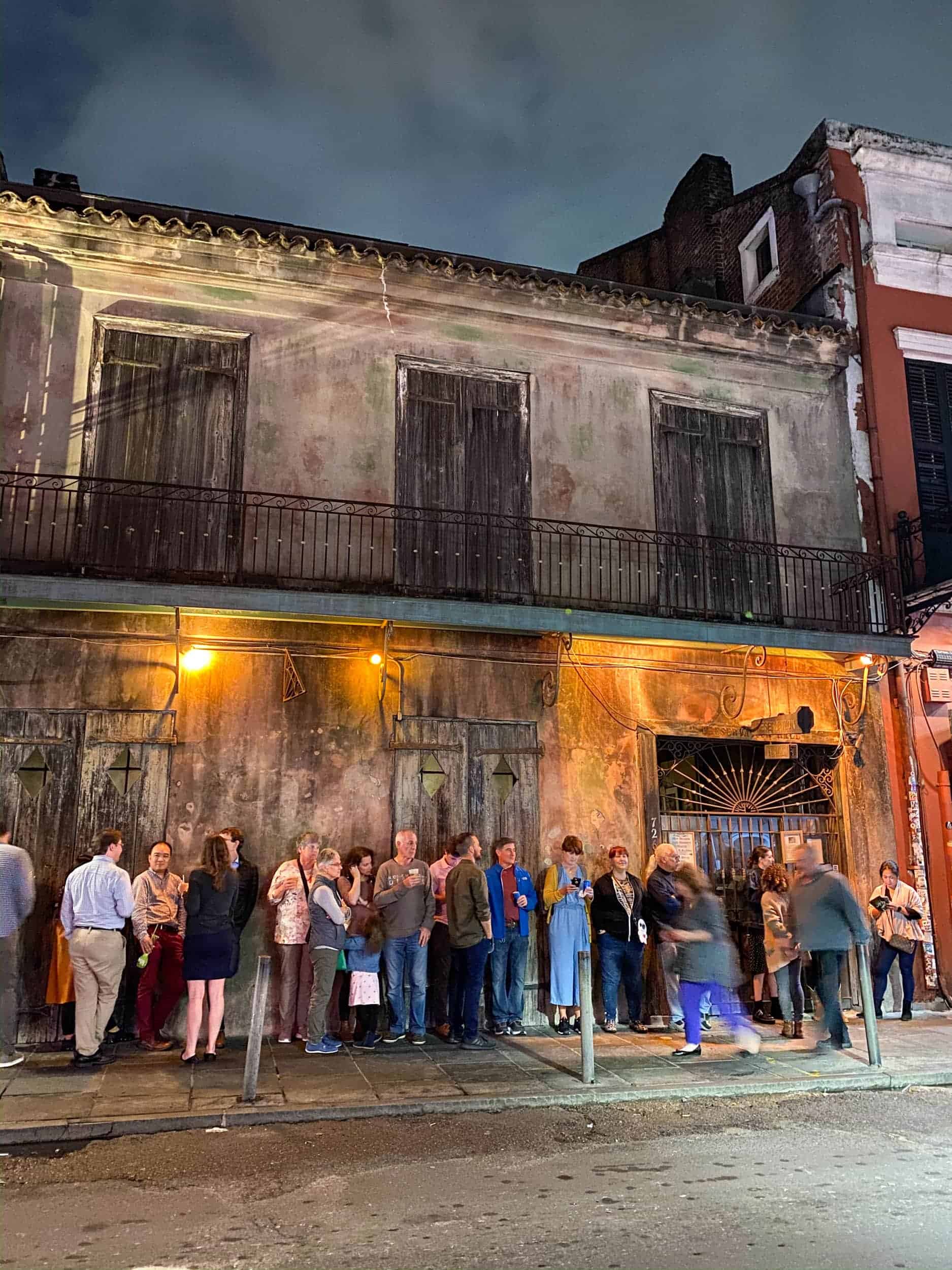 The line outside Preservation Hall, one of the best jazz clubs in New Orleans