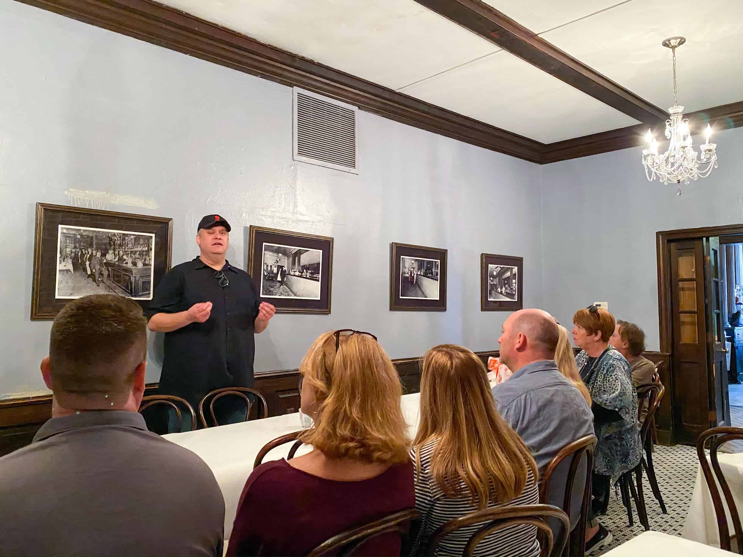 Our New Orleans food tour group at Tujague's Restaurant