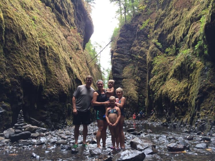 posing in a canyon