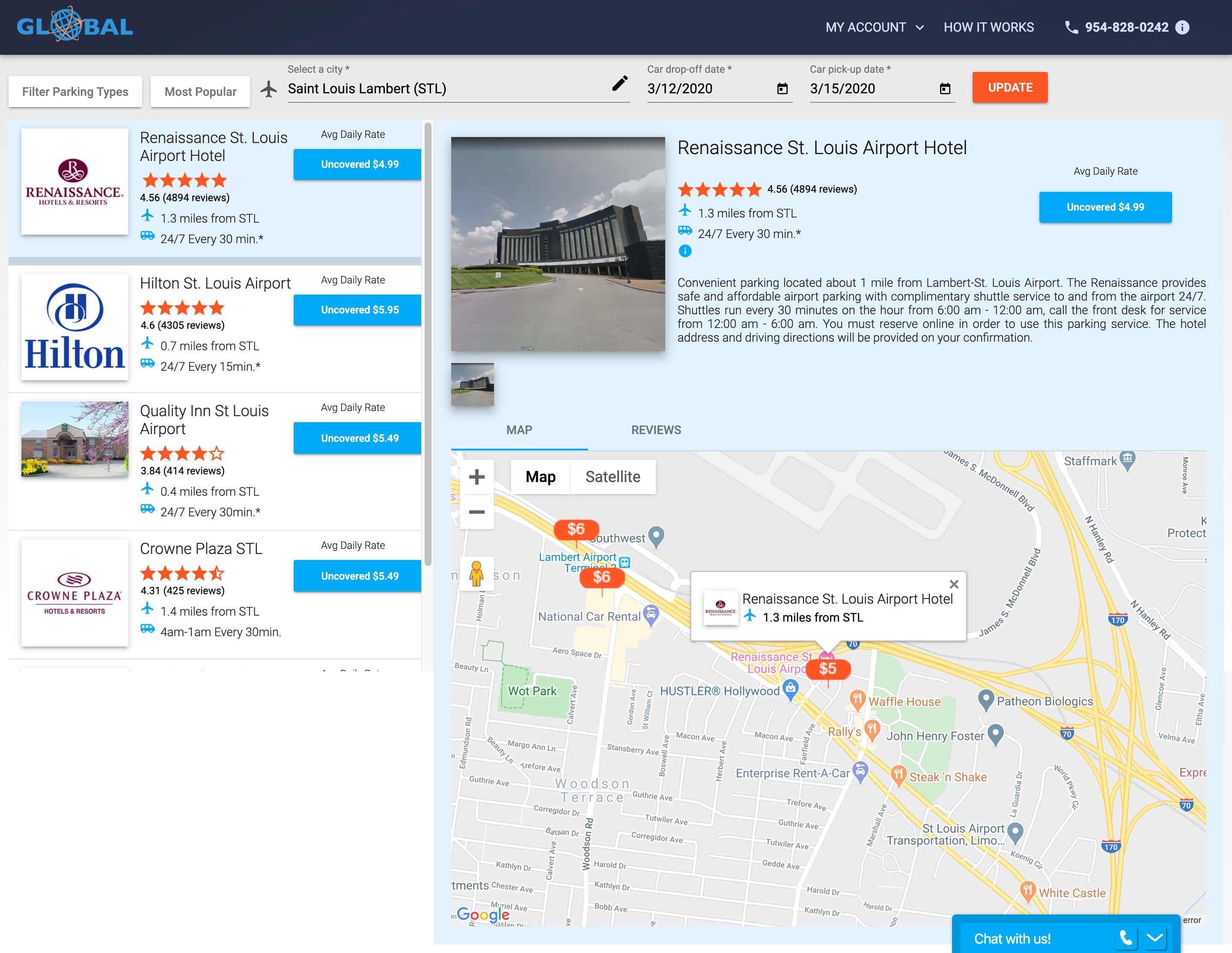 Global Airport Parking search results