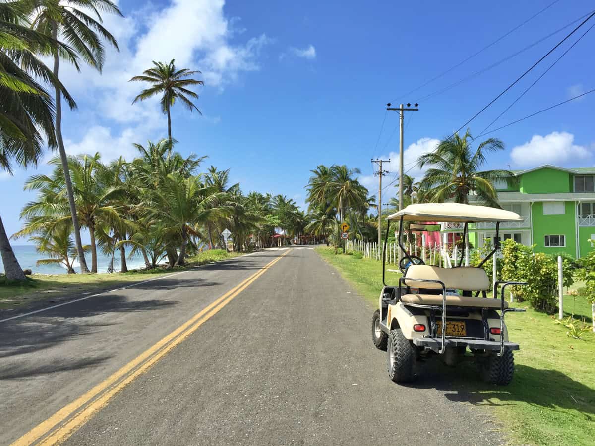 Golf cart rental on San Andres