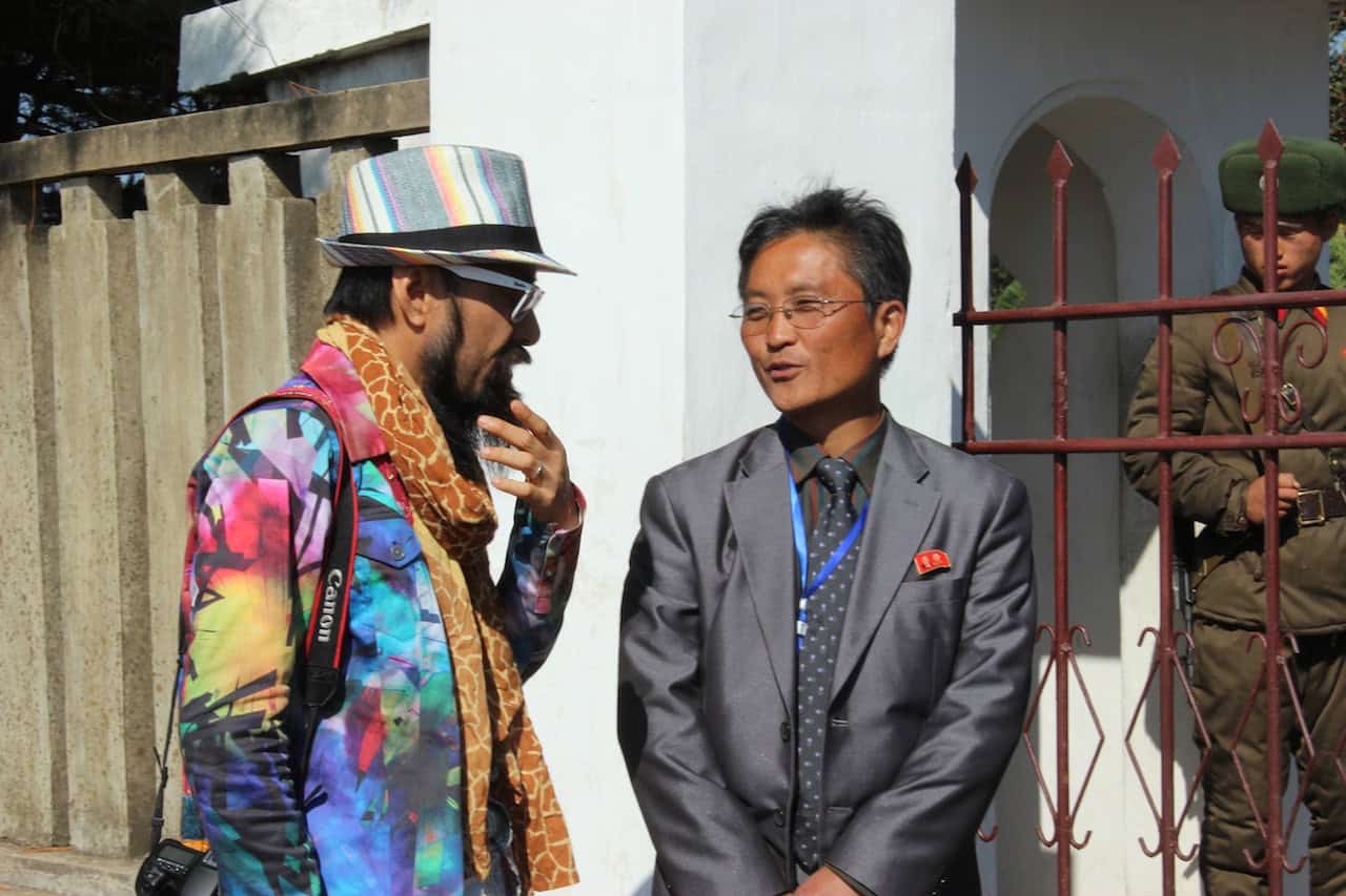 North Korean minder with Japaneese celebrity