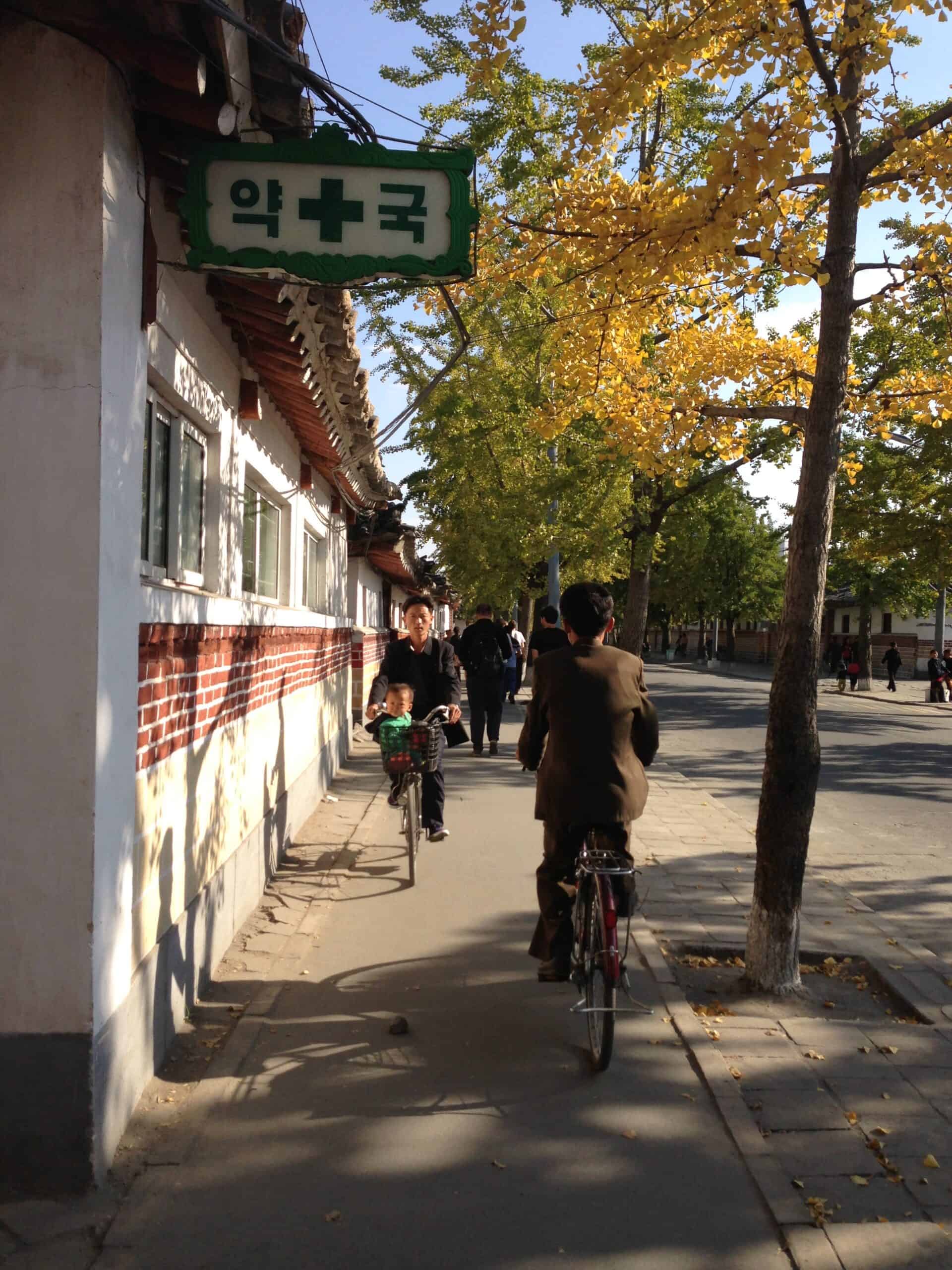 Cyclists in Kaesong