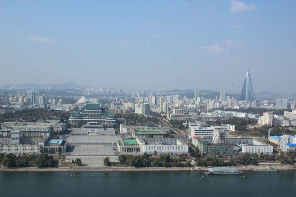 Skyline view from the Juche tower in Pyongyang, North Korea