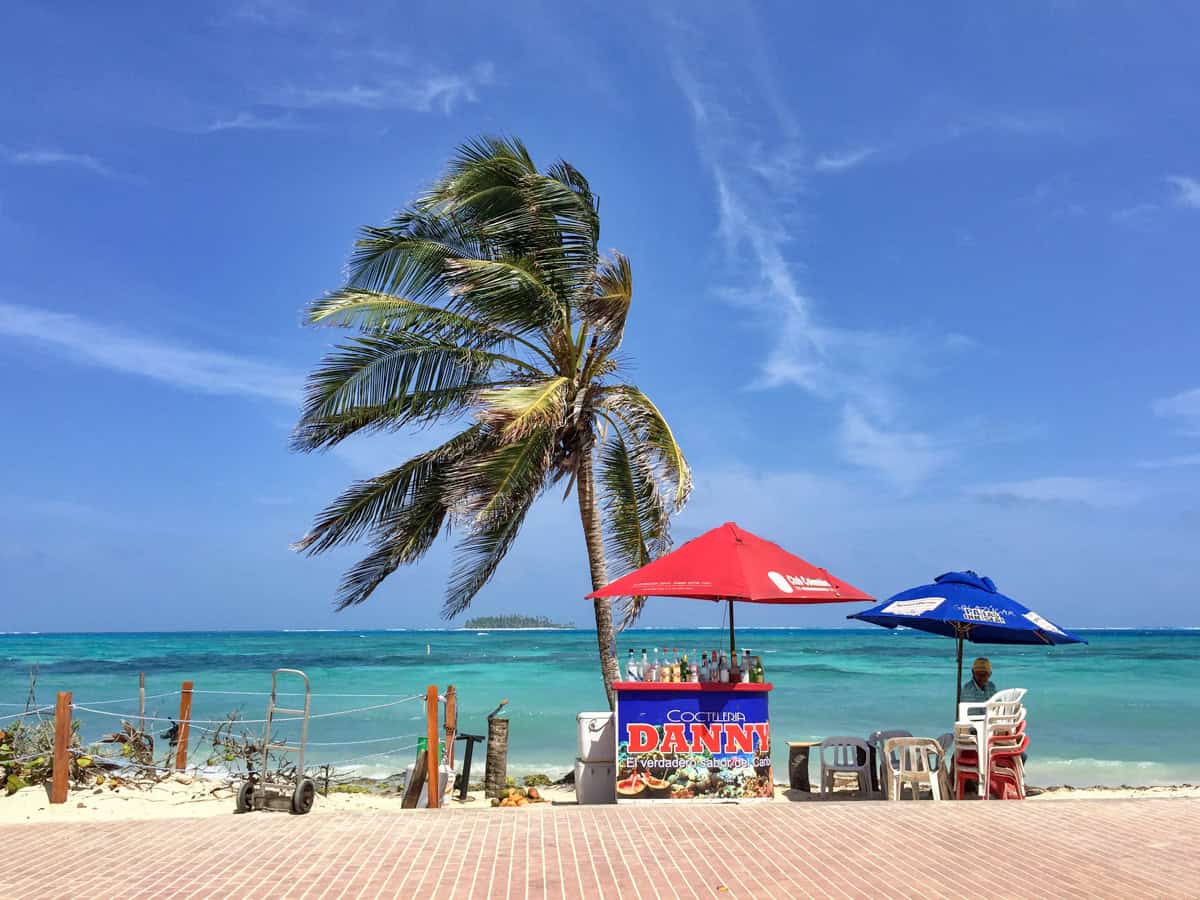 Beach bar on San Andres island