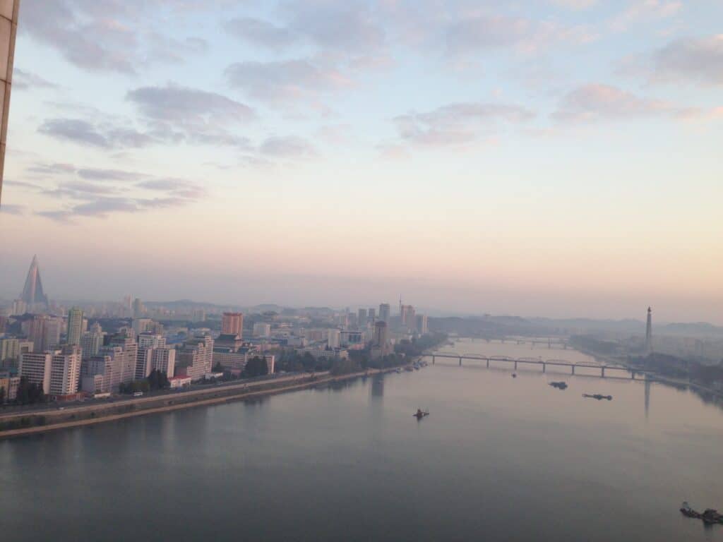 View of Pyongyang from hotel room