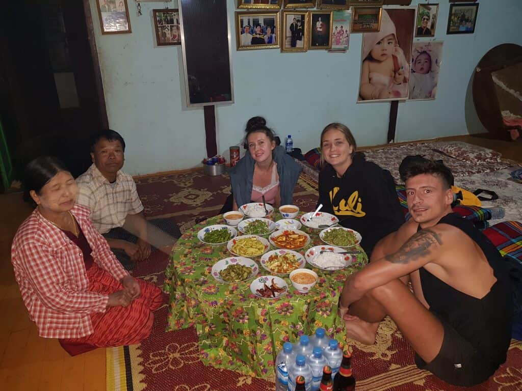 Dinner with locals in Myanmar