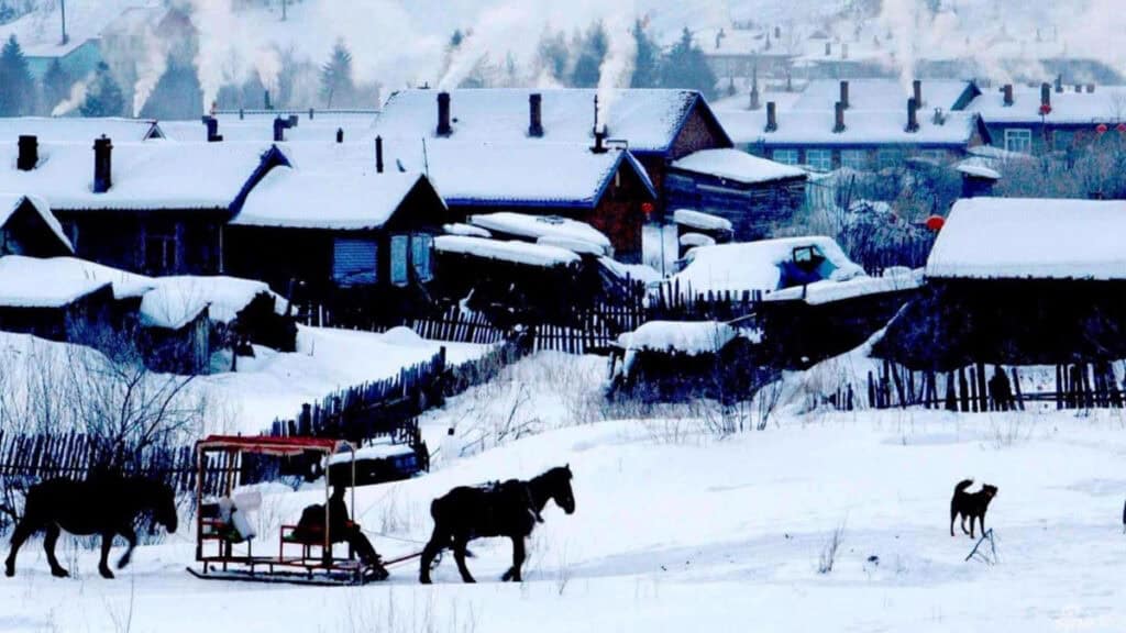 Small town in Heilongjiang, China