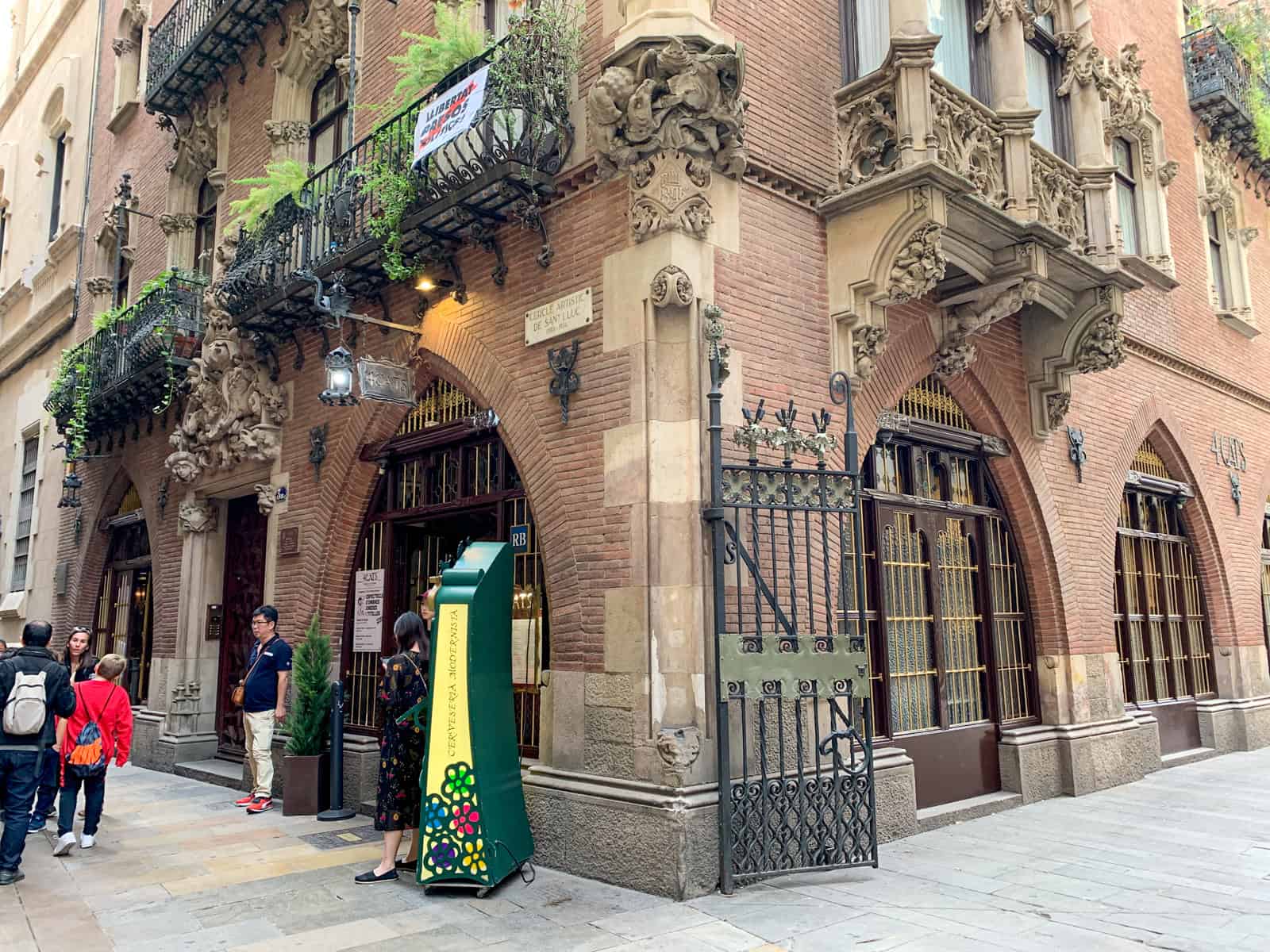 Outside Els 4Gats restaurant in Barcelona's Gothic Quarter