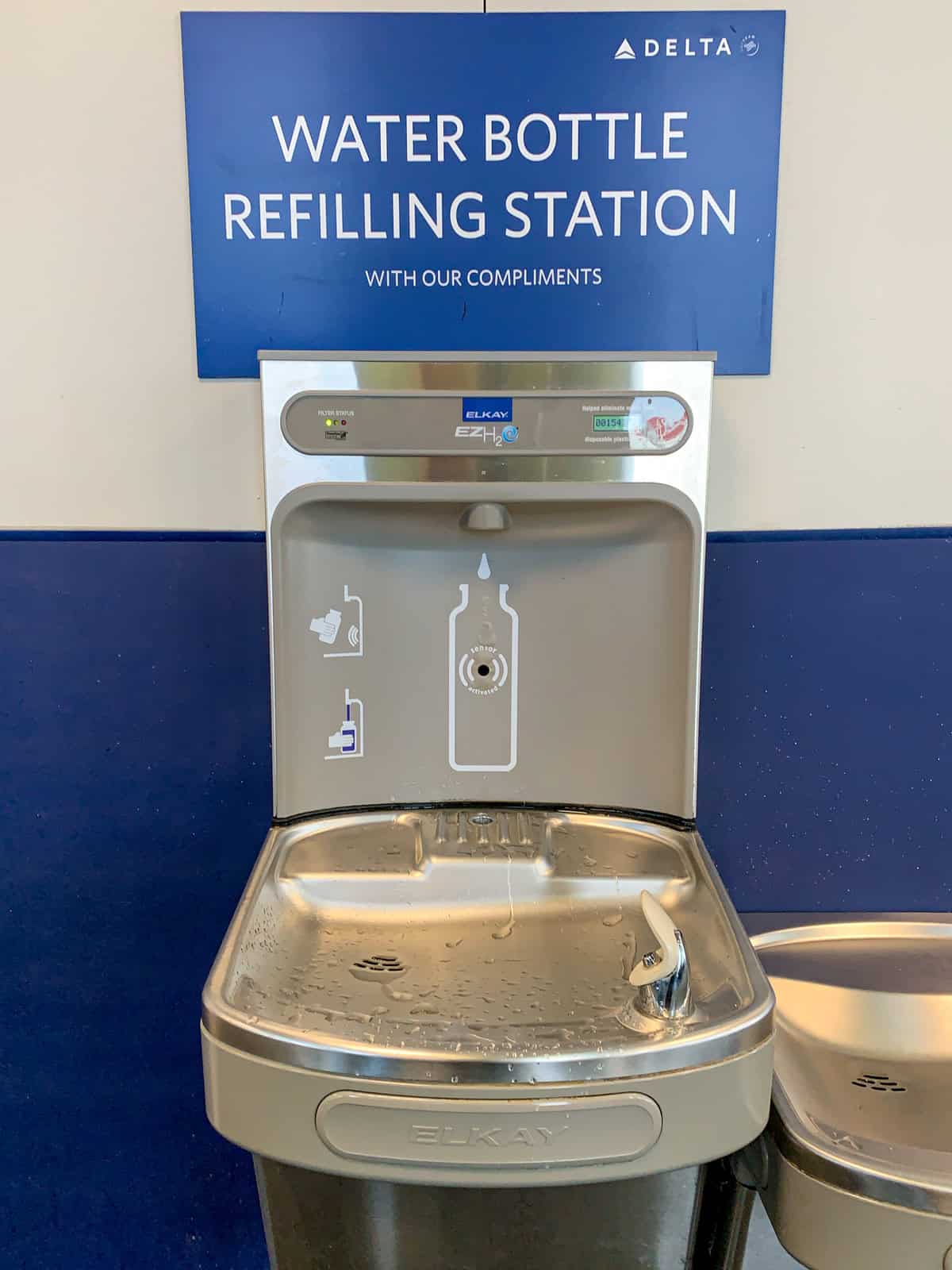 Water bottle refill station