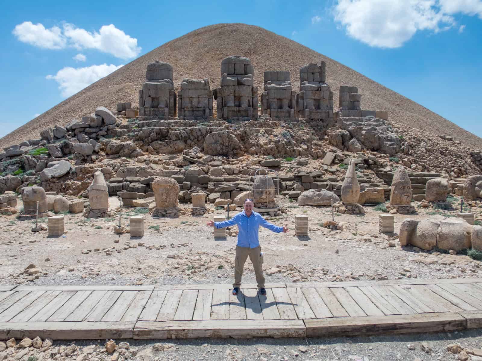 Dave atop Mount Nemrut, one of the most interesting places he visited in Turkey