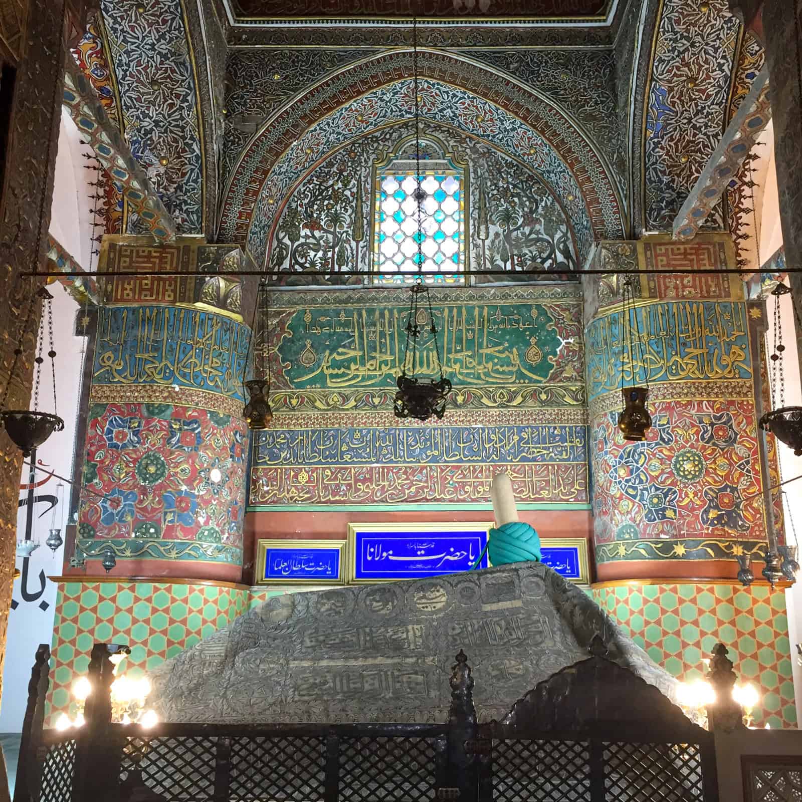 Rumi's remains at Mevlana Museum