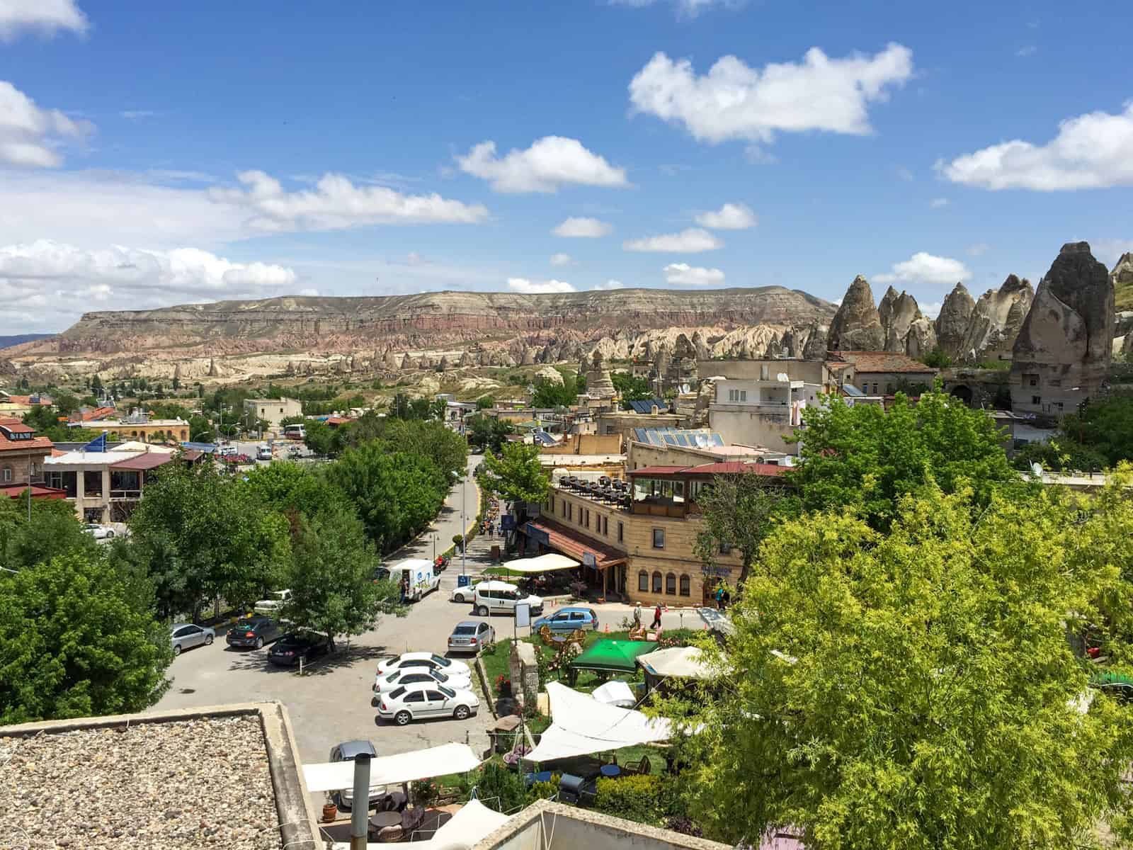 Aktepe "White Hill" is visible from Cappadocia in central Turkey