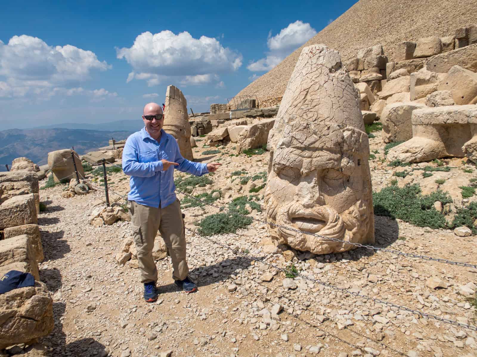 Dave points to the head of Heracles Artagnes Ares