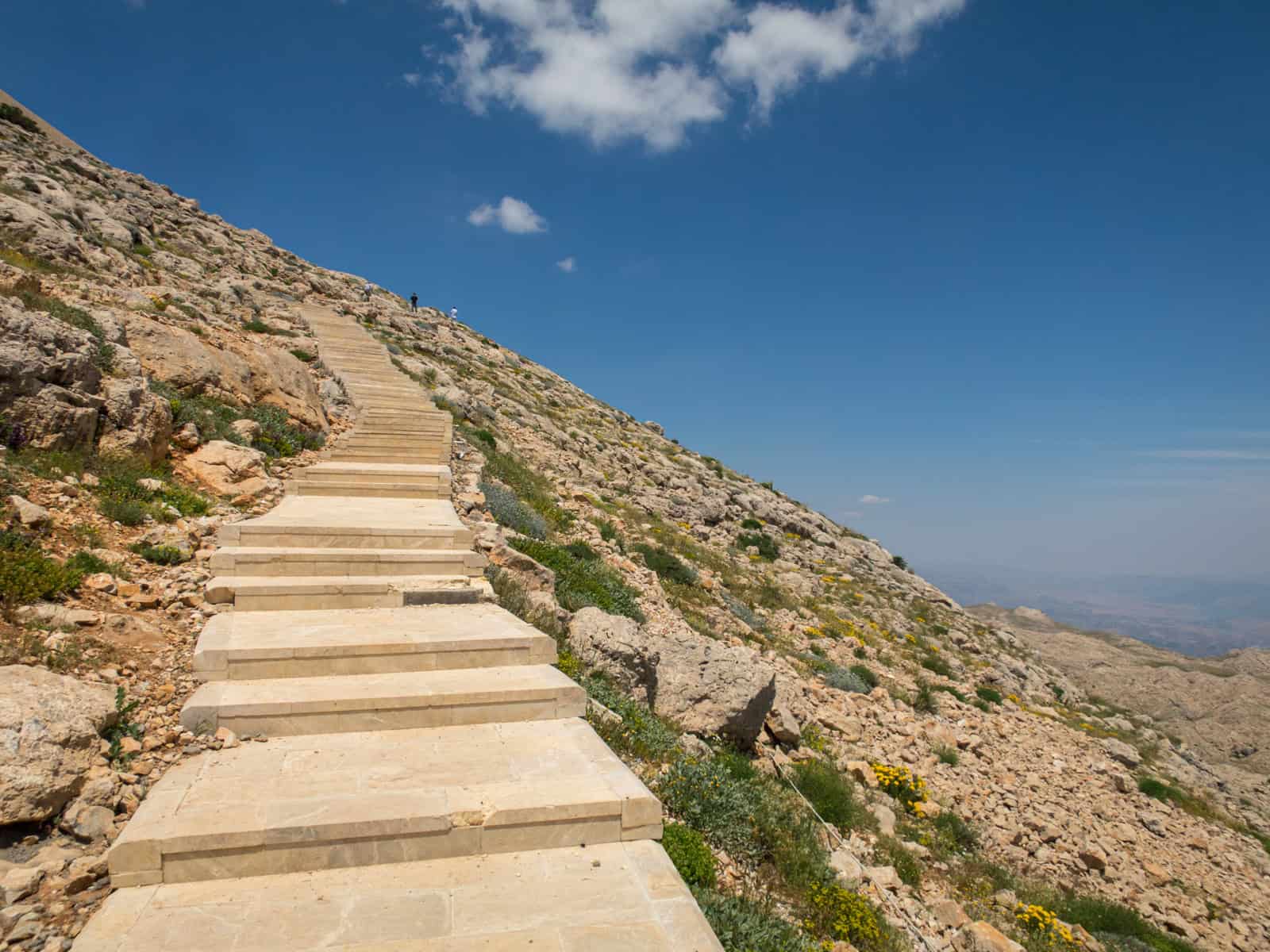 Stairs leading up Mount Nemrut