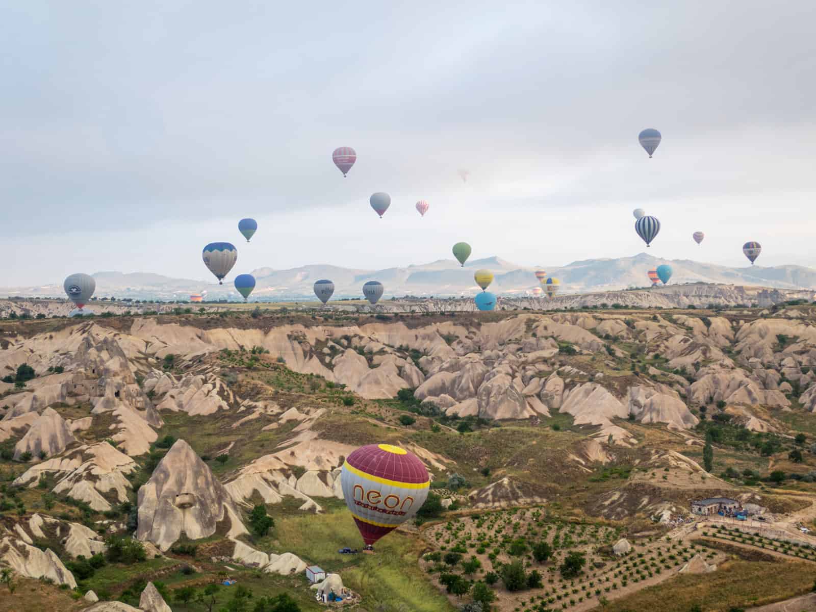 Balloons landing