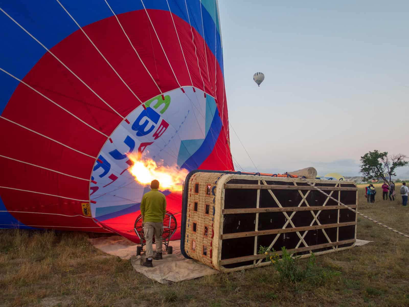 Prepping a hot air balloon