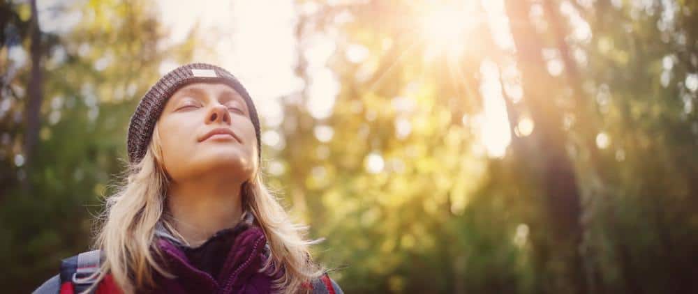 Woman in sunlight