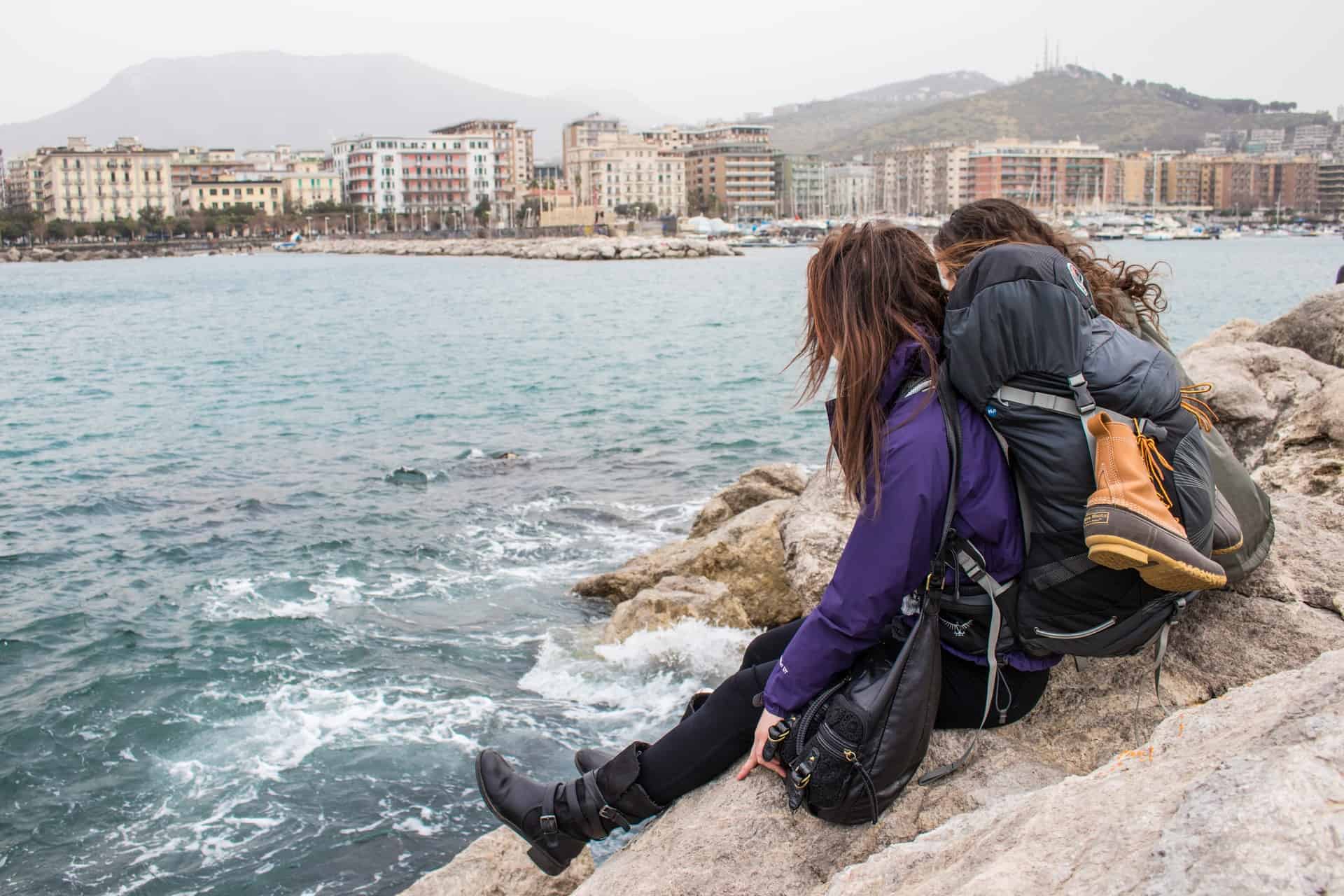 Backpackers in Salerno, Italy (photo: Annie Niemaszyk)