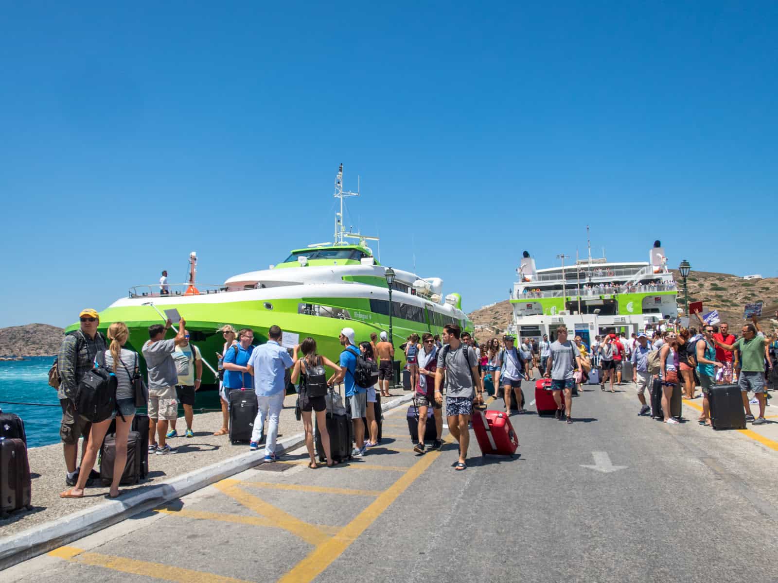 Greek ferries on Ios (photo: Dave Lee)